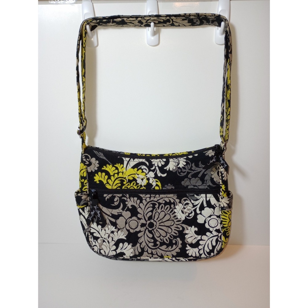 Vera Bradley Baroque Retired Crossbody Purse Black Lime Green Taupe
